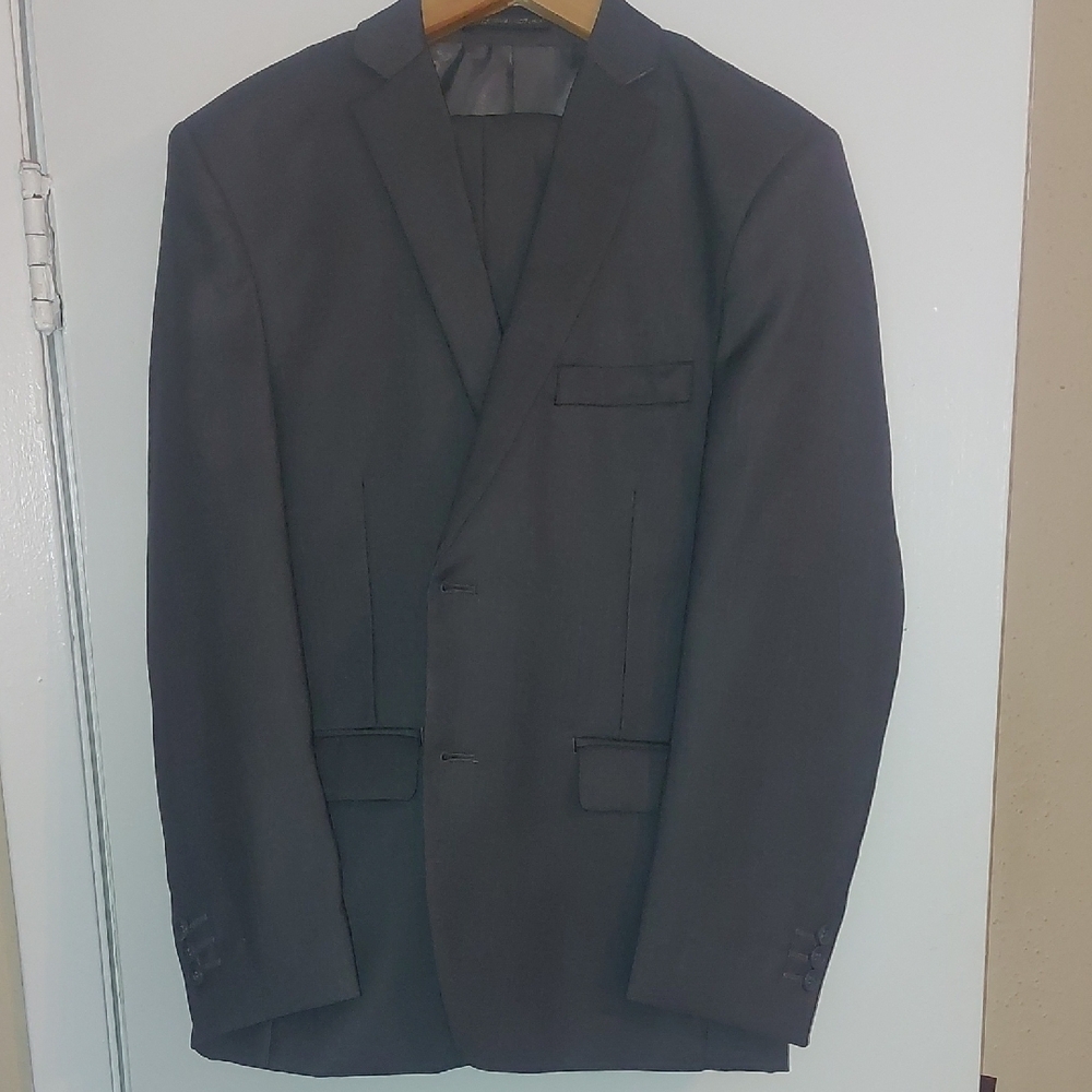 Boys Classic Gray Suit with Pleated Slacks And Vest